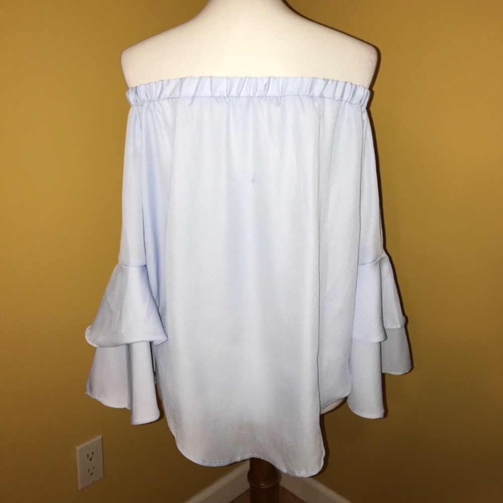 2/$25 Light blue off the shoulder top - Picture 4 of 6